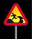 Tsunami warning sign Royalty Free Stock Photo