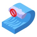 Tsunami wave icon isometric vector. Sea ocean