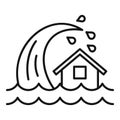 Tsunami wave icon, outline style