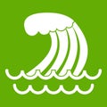 Tsunami wave icon green Royalty Free Stock Photo