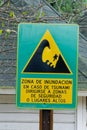 Tsunami zone sign