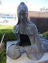 Bronze statues of manga characters from Galaxy Express 999 and Space Battleship Yamato Royalty Free Stock Photo