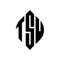 TSV circle letter logo design with circle and ellipse shape. TSV ellipse letters with typographic style. The three initials form a Royalty Free Stock Photo