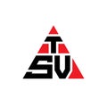 TSV triangle letter logo design with triangle shape. TSV triangle logo design monogram. TSV triangle vector logo template with red Royalty Free Stock Photo