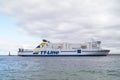 The TT-Line ferry `Nils Holgersson` in Rostock WarnemÃÂ¼nde Royalty Free Stock Photo