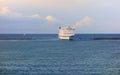 Arriving ferry to Trelleborg harbor