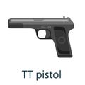 TT Pistol gun, military handgun weapon, firearm automatic revolver black isolated icon, vector illustration. Royalty Free Stock Photo