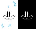 Tt, t creative handwriting letter, initial logo vector design on white and black background