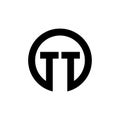TT typography vector monogram illustration Royalty Free Stock Photo