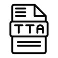Tta File type Icons. Audio Extension icon Outline Design. Vector Illustrations Royalty Free Stock Photo