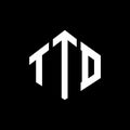 TTD letter logo design with polygon shape. TTD polygon and cube shape logo design. TTD hexagon vector logo template white and Royalty Free Stock Photo