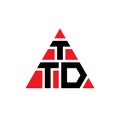 TTD triangle letter logo design with triangle shape. TTD triangle logo design monogram. TTD triangle vector logo template with red Royalty Free Stock Photo