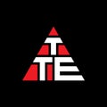 TTE triangle letter logo design with triangle shape. TTE triangle logo design monogram. TTE triangle vector logo template with red