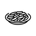 tteokbokki korean cuisine line icon vector illustration