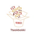 Tteokbokki. Popular Korean traditional food. Editable vector illustration