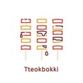 Tteokbokki. Popular Korean traditional food. Vector illustration