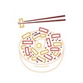 Tteokbokki. Popular Korean traditional food. Vector illustration