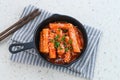 Tteokbokki or Topokki , stir fried rice cake stick, popular Korean street food Royalty Free Stock Photo