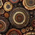 ttern that mirrors the intricate patterns formed by the growth rings of an ancient tree trunk. AI Generated Royalty Free Stock Photo