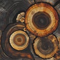 ttern that mirrors the intricate patterns formed by the growth rings of an ancient tree trunk. AI Generated Royalty Free Stock Photo