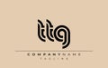 TTG Creative Unique Modern Letter Logo Design Royalty Free Stock Photo
