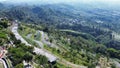 Tthe slopes of Mount Merapi in the form of forests, trees, green plantations and housing in Magelang