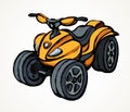 Quad bike. Vector drawing Royalty Free Stock Photo