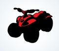 Quad bike. Vector drawing Royalty Free Stock Photo