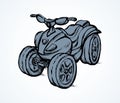 Quad bike. Vector drawing Royalty Free Stock Photo