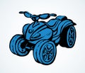 Quad bike. Vector drawing Royalty Free Stock Photo