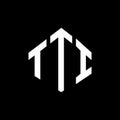 TTI letter logo design with polygon shape. TTI polygon and cube shape logo design. TTI hexagon vector logo template white and Royalty Free Stock Photo