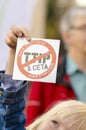 TTIP GAME OVER activist in action during a public demonstration