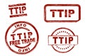 TTIP ink stamp set Royalty Free Stock Photo