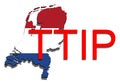 TTIP - Transatlantic Trade and Investment Partnership on Holland map