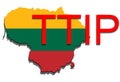TTIP - Transatlantic Trade and Investment Partnership on Lithuania map