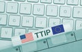 Ttip - Inscription on Blue Keyboard Key