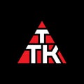 TTK triangle letter logo design with triangle shape. TTK triangle logo design monogram. TTK triangle vector logo template with red Royalty Free Stock Photo