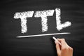 TTL - Time to Live is a mechanism which limits the lifespan or lifetime of data in a computer or network, acronym text on