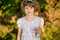 Little girl kid with glass of water in morning, drink every day Royalty Free Stock Photo