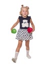 Ttle girl playing with colored balls Royalty Free Stock Photo