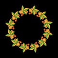 Ttraditional folk russian floral ornament khokhloma wreath