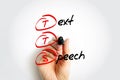 TTS - Text to Speech acronym with marker, technology concept background