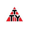 TTY triangle letter logo design with triangle shape. TTY triangle logo design monogram. TTY triangle vector logo template with red Royalty Free Stock Photo