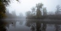 Foggy Tualatin river in the early morning.