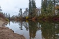 Tualatin river, Oregon on a gloomy autumn day Royalty Free Stock Photo