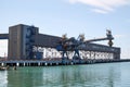 Cargo loading terminal of the Tuapse sea trade port in the centre of the city