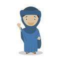 Tuareg cartoon character. Vector Illustration.