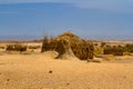 Tuareg encampment in the desert. Djanet, Algeria, Africa Royalty Free Stock Photo