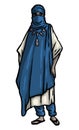 Tuareg nomad dressed in traditional long blue robe