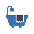 Tub vector glyph colour icon Royalty Free Stock Photo